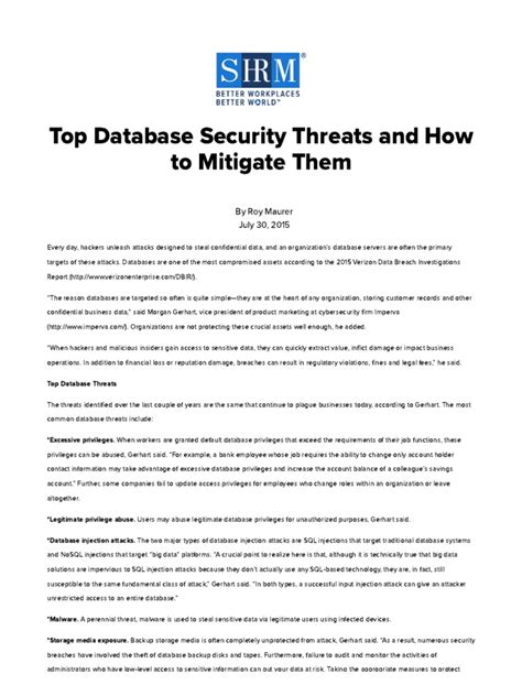 Top Database Security Threats And How To Mitigate Them