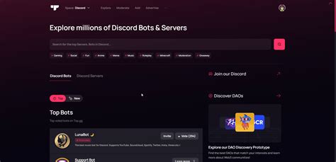 top gg servers discord bot list
