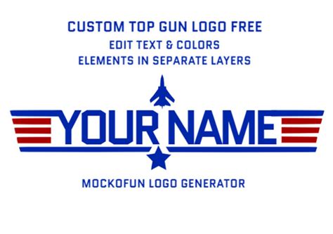 Top Gun Editable Logo