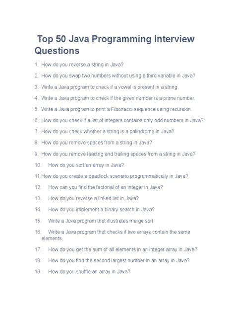 top java programming questions for interview