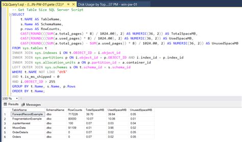 Top Tables By Size Sql