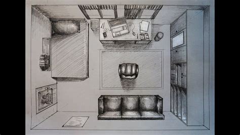 Top View Bedroom Drawing