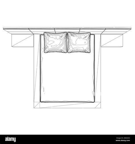 Top View Of Bed Drawing