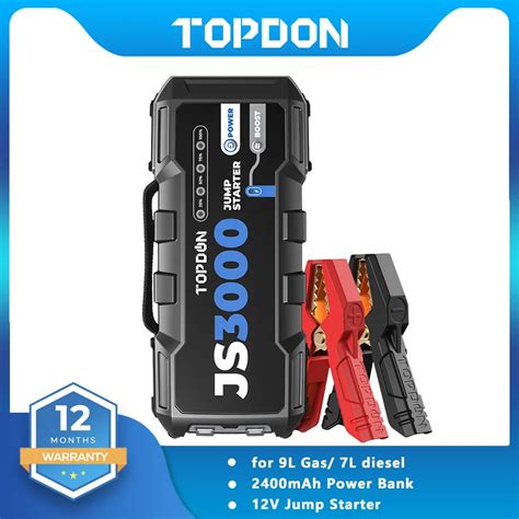 Topdon JS3000 3000A Car Jump Starter Power Bank 12V Car Starting Device