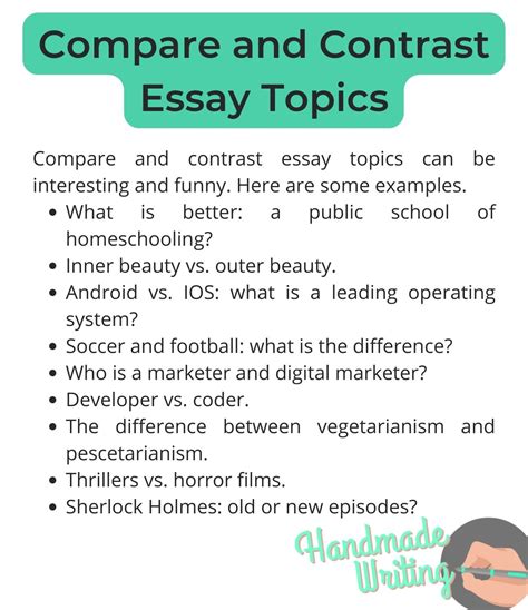 topic for compare and contrast report
