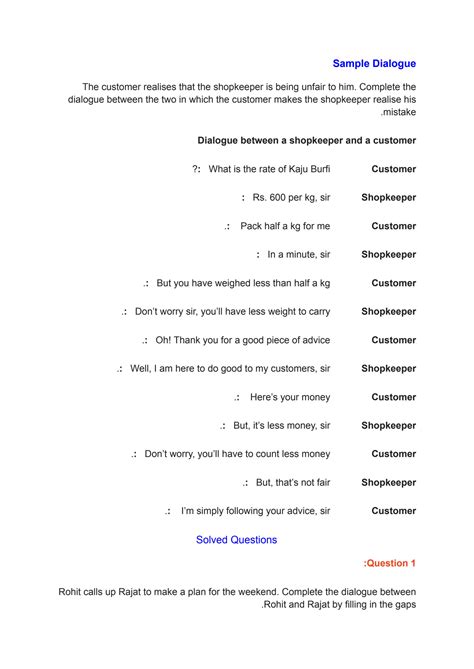 topics for dialogue writing for class 8