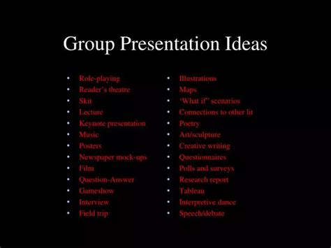 topics for group presentation ppt