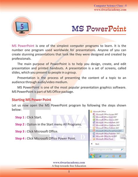 topics for ppt for class 5