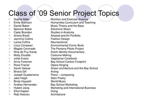 topics for ppt for class 9