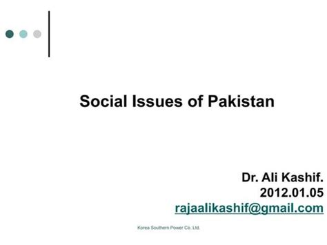 topics for presentation on social issues in pakistan