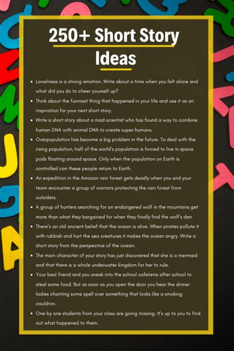 topics for short stories in english