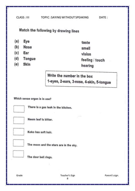 topics of evs for class 3
