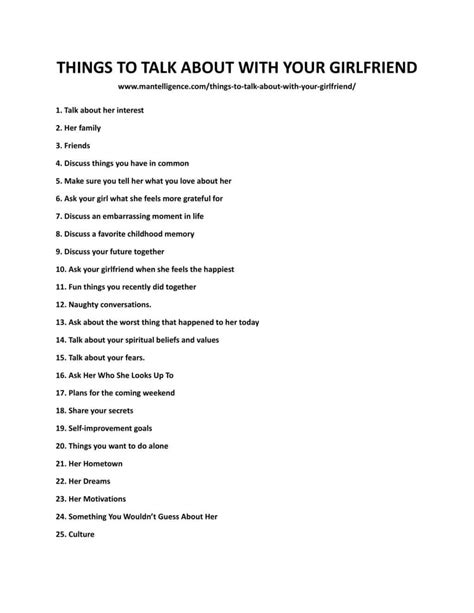 topics to discuss with your girlfriend over text