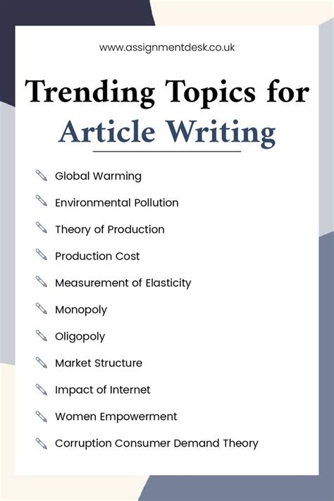 topics to do an article on