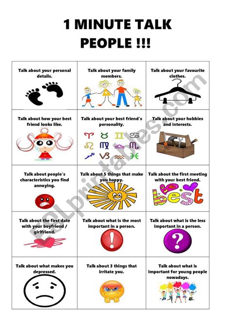 topics to talk about for 1 minute