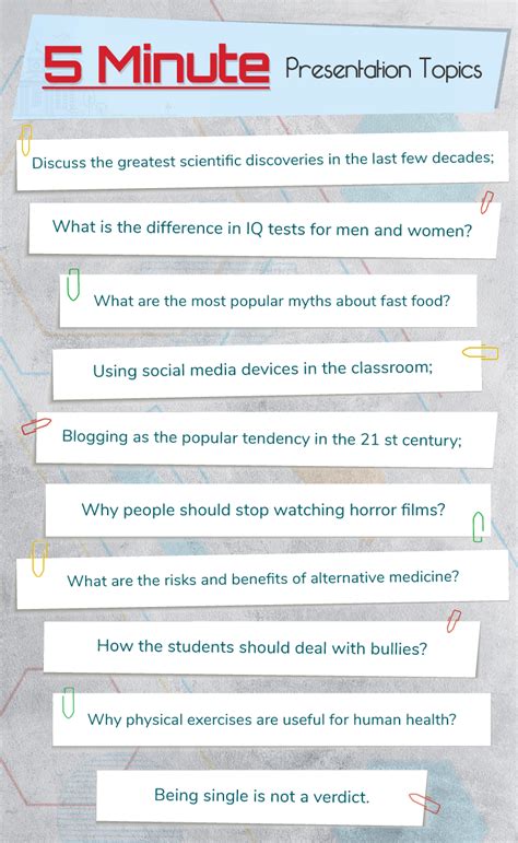 topics to talk about in a presentation for 5 minutes