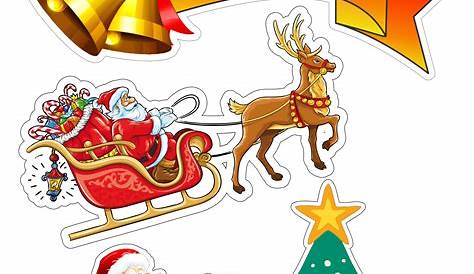 Topo de Bolo Natal 2 - Fazendo a Nossa Festa | Doodles de natal