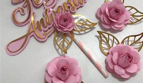 Topo de bolo com rosas decorativas | Elo7 Produtos Especiais