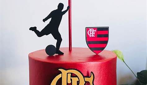 Topo de bolo - Flamengo | Topper de bolo, Topo de bolo, Festa do flamengo simples
