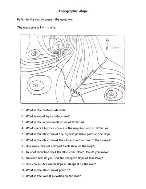 Topographic Map Assignment Answer Key