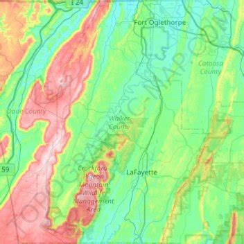 Topographic Map Walker County Georgia
