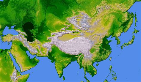 Asia topographic • Map •