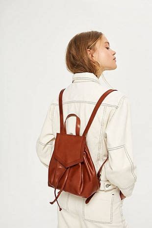 Topshop Leather Triangle Flap Backpack