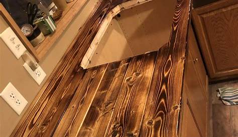 DIY Torched Wood Countertop Step by Step Instructions
