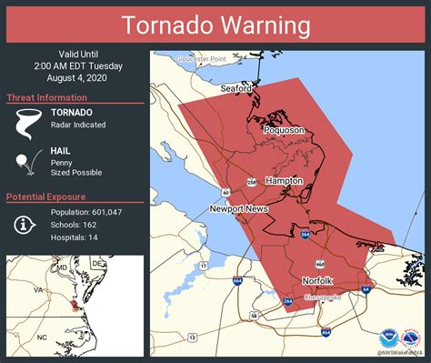 tornado warning hampton va