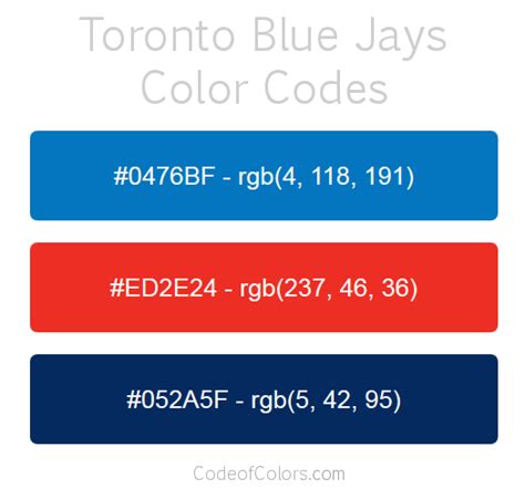 toronto blue jays color codes