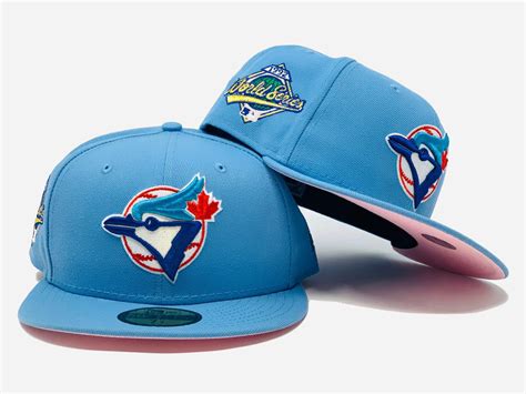 toronto blue jays fitted hat pink