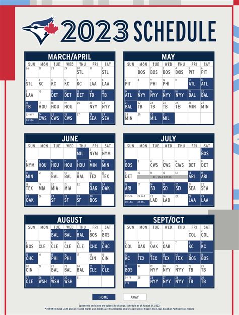 toronto blue jays printable schedule 2023