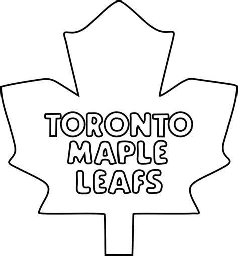 toronto maple leafs logo colouring page