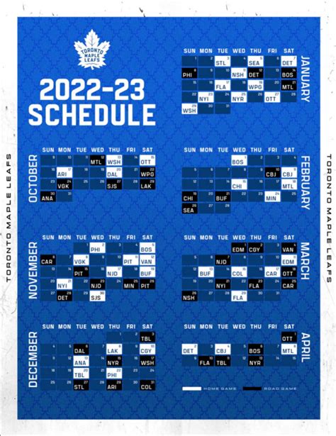 toronto maple leafs schedule for 2023
