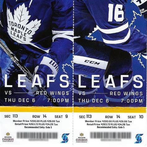 toronto maple leafs single game tickets
