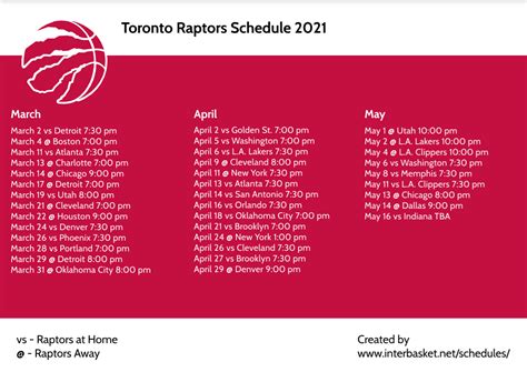 toronto raptors basketball schedule calendar