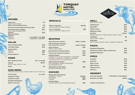 torquay hotel menu hervey bay