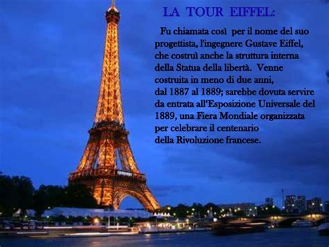 torre eiffel presentazione in francese