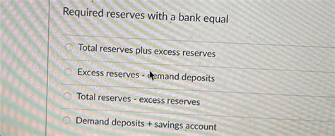 total reserves equal reserves plus reserves