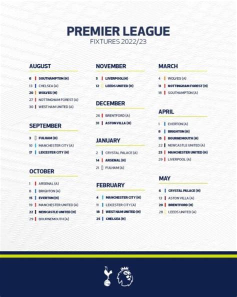 tottenham fixtures 2022/23 bbc