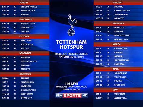 tottenham fixtures bbc sport