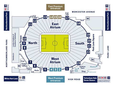 tottenham hotspur ground map