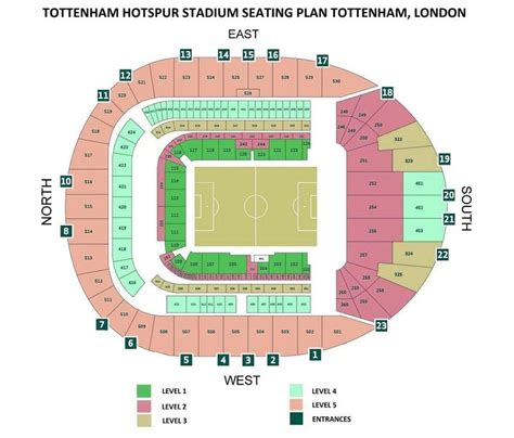 tottenham hotspur stadium seating plan pink