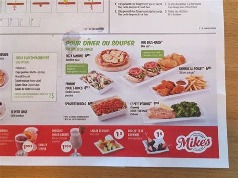 toujours mikes menu
