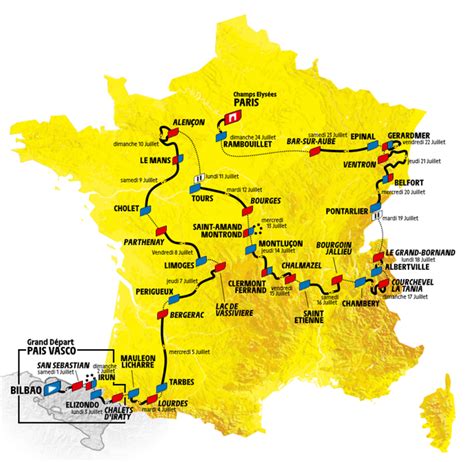 tour de france start date and stages
