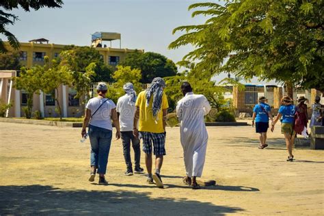 tour group exploring