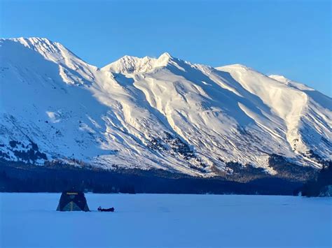 Tour guide leading in Alaska winter