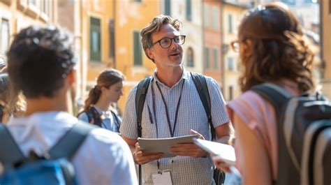 tour guide explaining historical facts