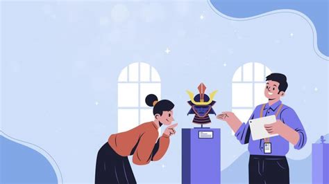 tour guide explaining museum artifact