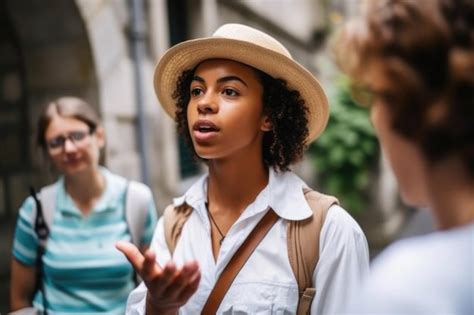 tour guide giving instructions